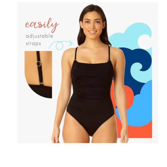 **Anne Cole** Live in Color Shirred Lingerie Maillot One Piece Swimsuit 6 NWT - Picture 5 of 6